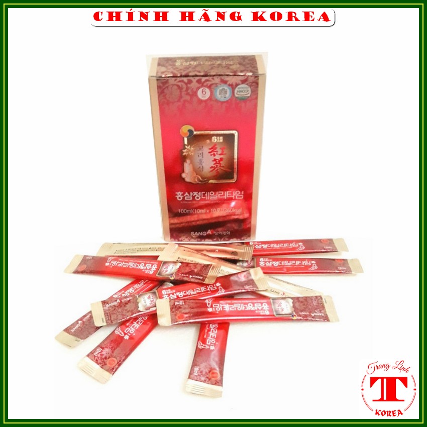 Nước hồng sâm Sanga hàn quốc chính hãng, hộp 30 gói - Tăng thể lực, giảm stress, phòng ung thư - tranglinhkorea