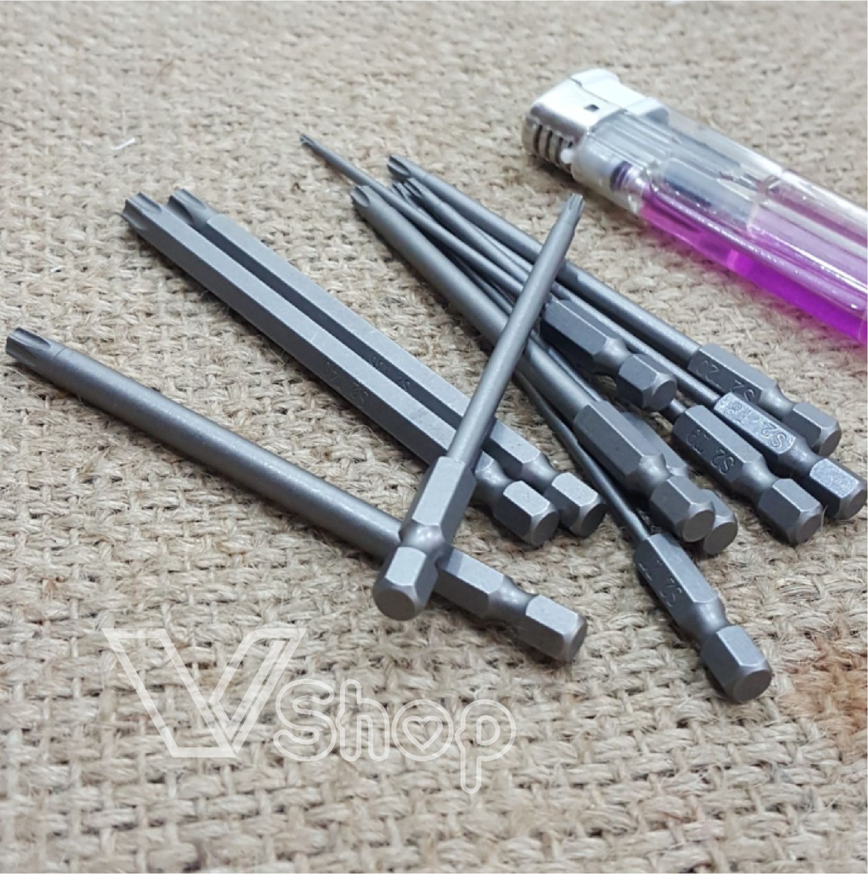 đầu mở ốc vít, dạng hoa thị. có lỗ. 7cm và 10cm