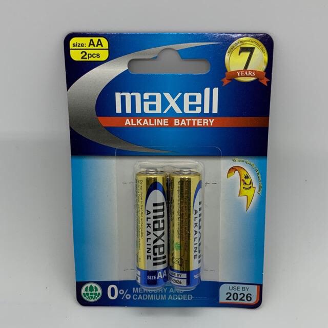 Pin AA Maxell Alkaline/Pin tiểu Maxell Alkaline vỉ 2 viên