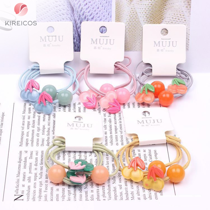 [HCM]Set 2 Sợi Dây Cột Cột Tóc Cho Bé Hình Trái Cây B301