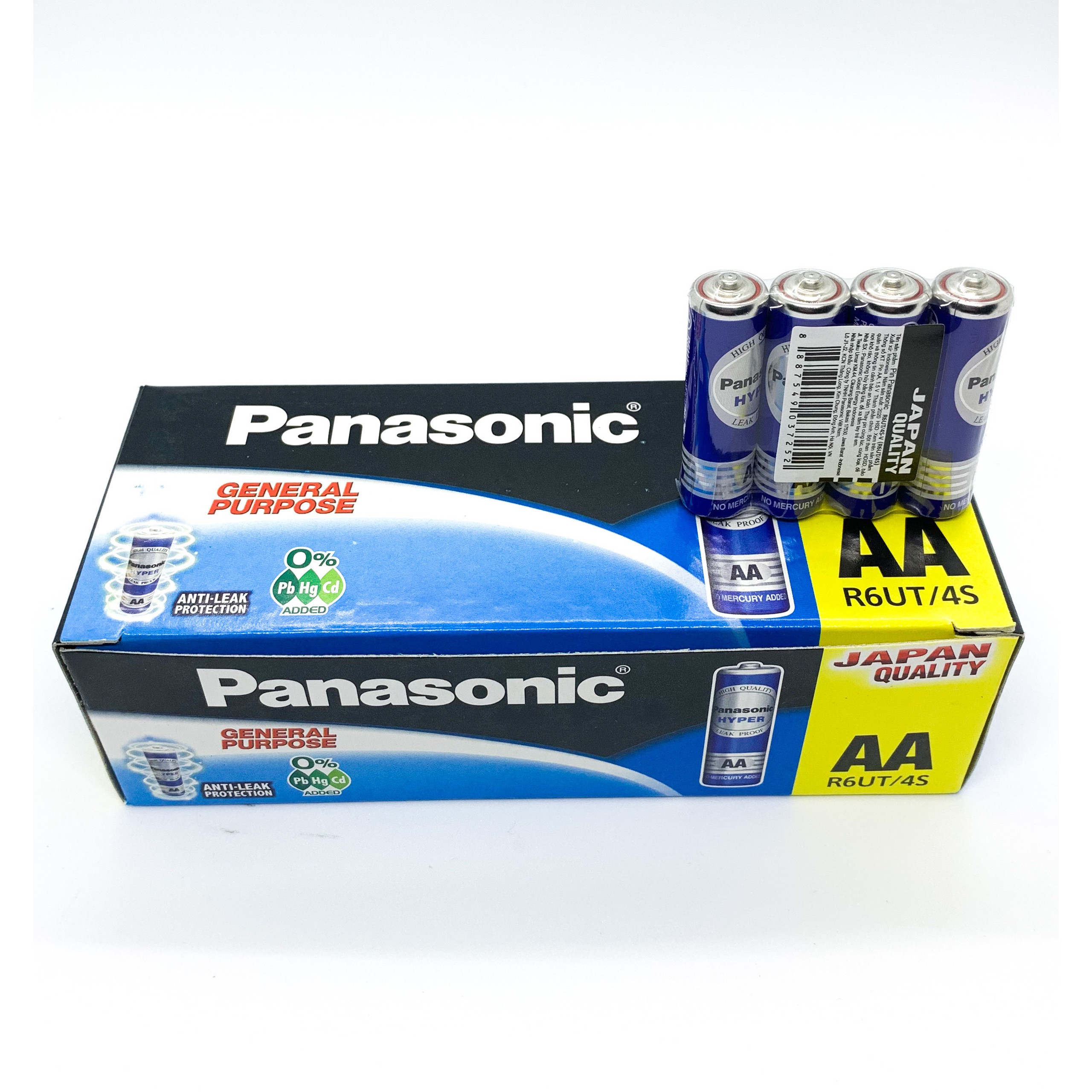 Bộ 4 pin than tiểu AA Panasonic Hyper Carbon R6UT 1.5V