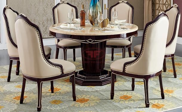 BÀN ĂN TRÒN MẶT ĐÁ TÂN CỔ ĐIỂN 2805LP-1M3