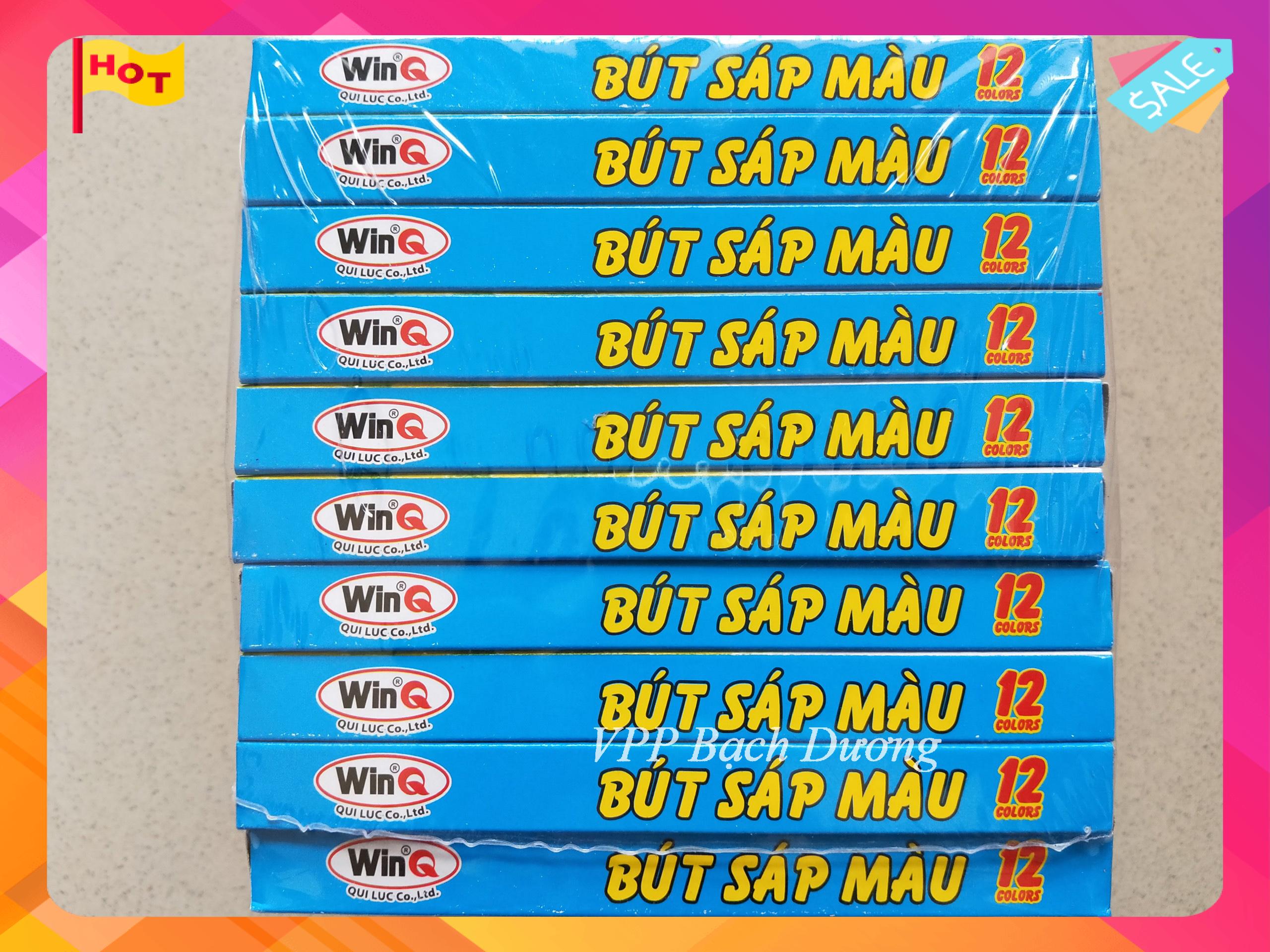 Bút sáp màu Winq 12 màu - 10 hộp/lốc