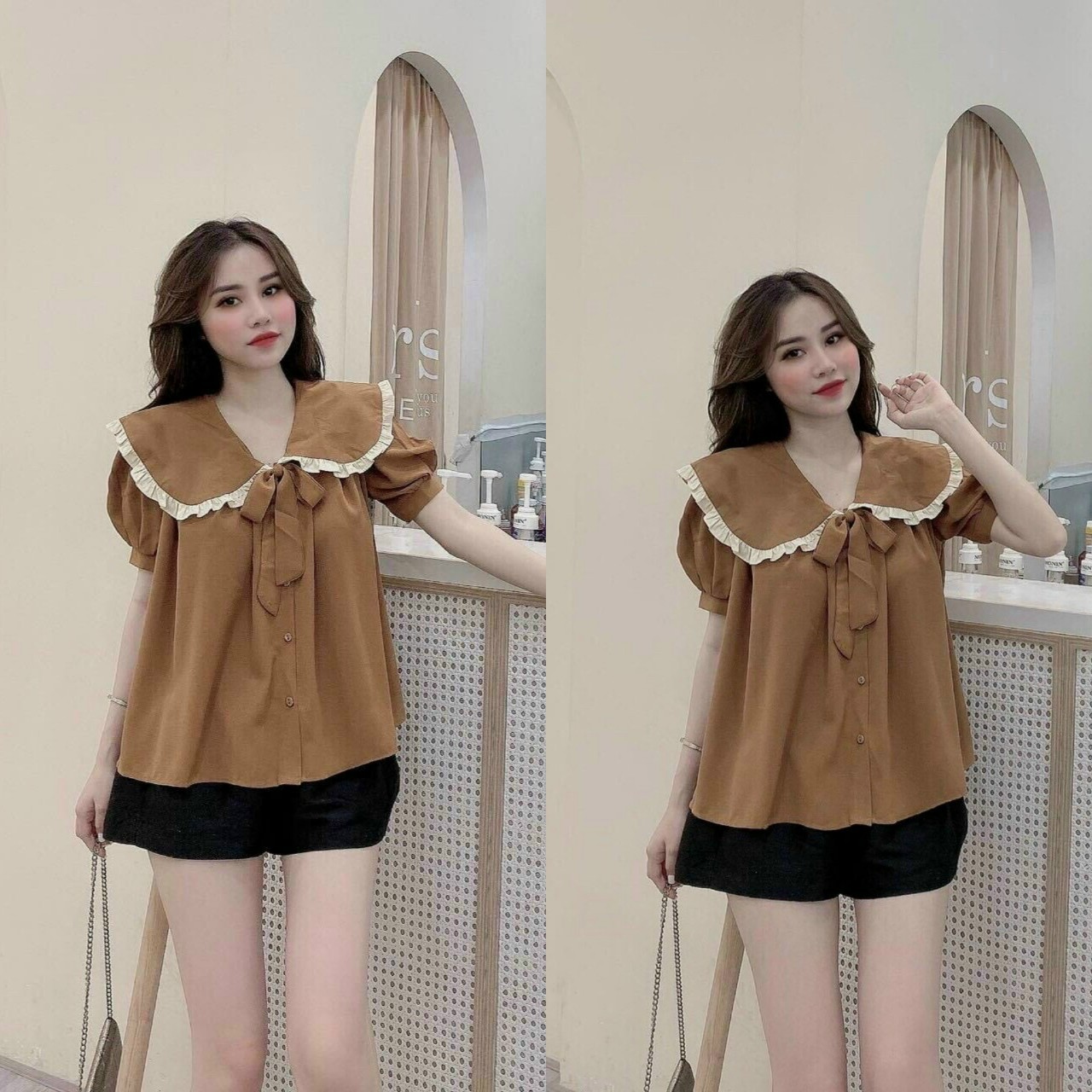 SÉT BỘ CỔ BÈO NƠ SIÊU XINH HÀNG ĐẸP [CHẤT ĐŨI NHĂN MỀM MỊN]