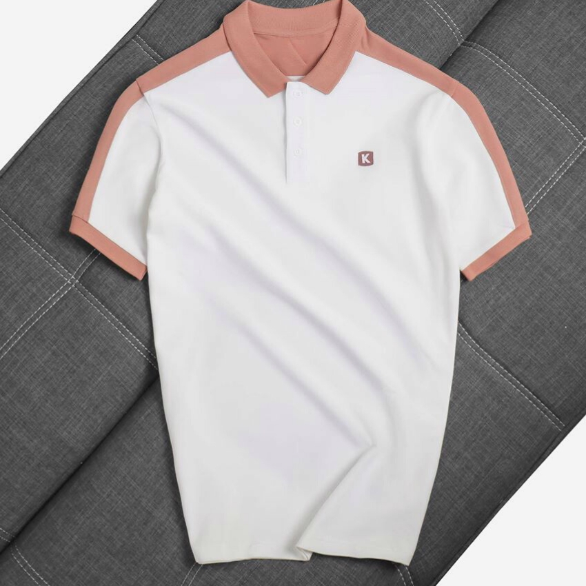 Áo thun nam ngắn tay có cổ phối viền hồng vai áo họa tiết K111  thời trang PONIVALAZA cao cấp Chất vải co giản tốt mịn mát và thấm hút mồ hôi tốt