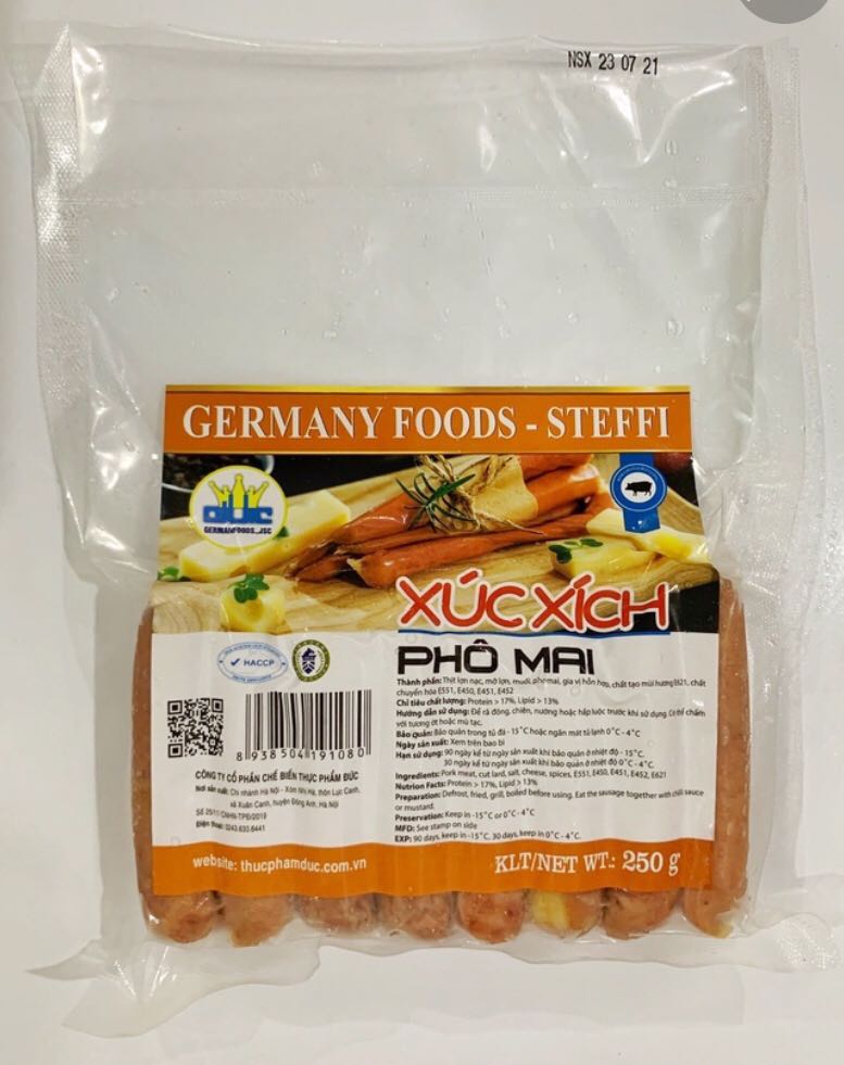 XÚC XÍCH PHÔ MAI ĐỨC STEFFI [ 250g]