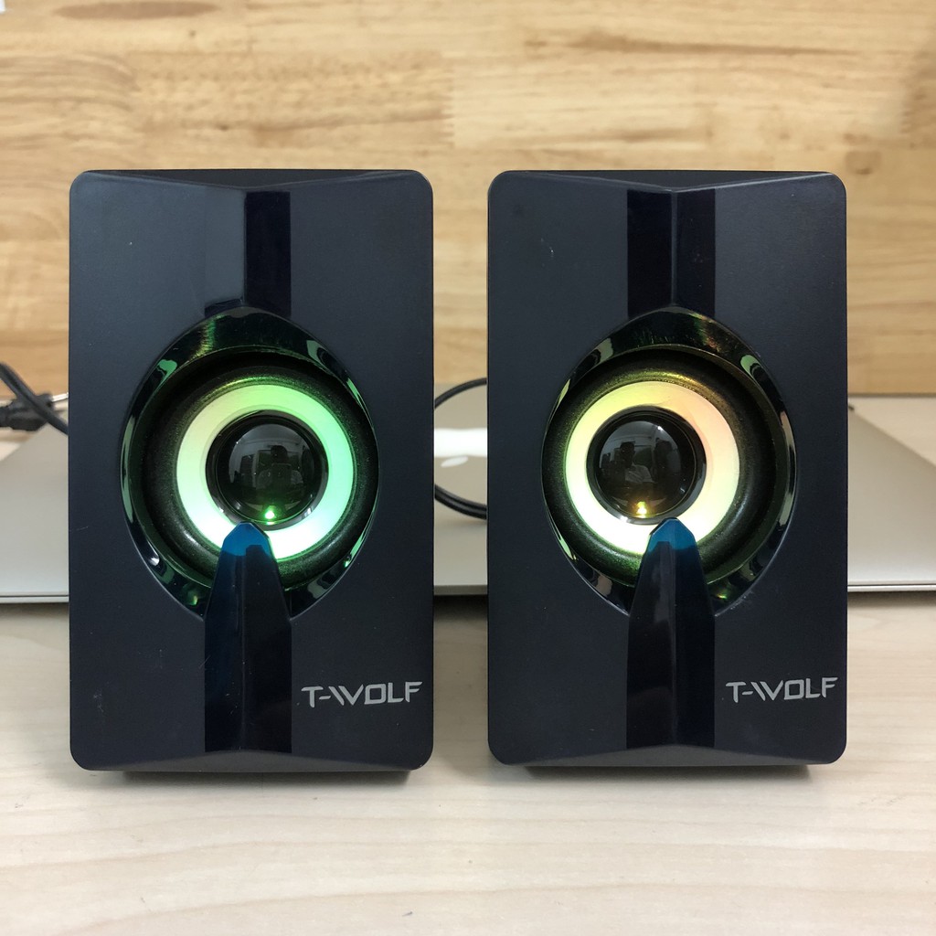 Loa Vi Tính 💎𝓕𝓡𝓔𝓔𝓢𝓗𝓘𝓟💎 Loa PC 2.0 T-Wolf S5 Led 7 màu (BH 3 Tháng) SPTECH COMPUTER
