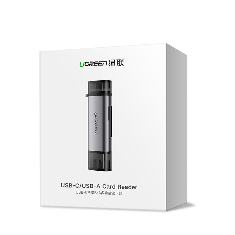 Đầu đọc thẻ nhớ USB Type-C và USB 3.0 cho thẻ SD/TF Ugreen 50706