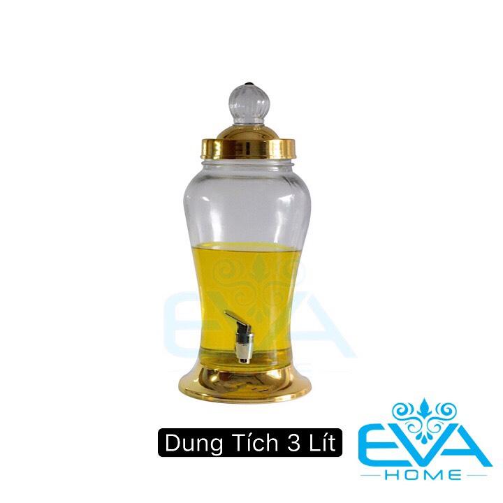 Bình ngâm thủy tinh 3 lít có van dáng củ sâm hs3l