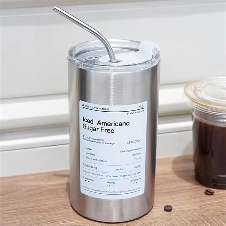 Cốc Giữ Nhiệt Iced Americano Hiệu Quả 6H Bình Giữ Nhiệt Inox 304 Ly Giữ Nhiệt Coffee Có Ống Hút Capuchino 300ML/600ML HL069 - HL070