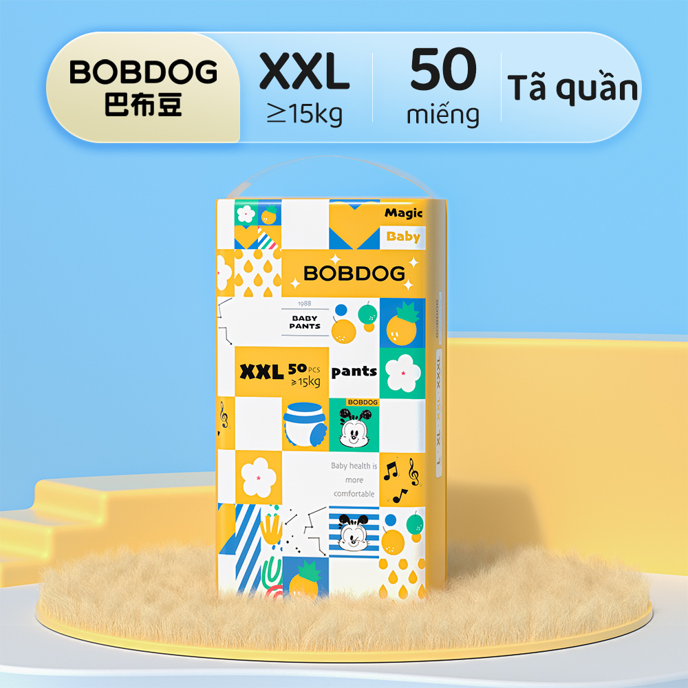 《1226》Bobdog Tã/bỉm quần Hộp mù XXL50 miếng