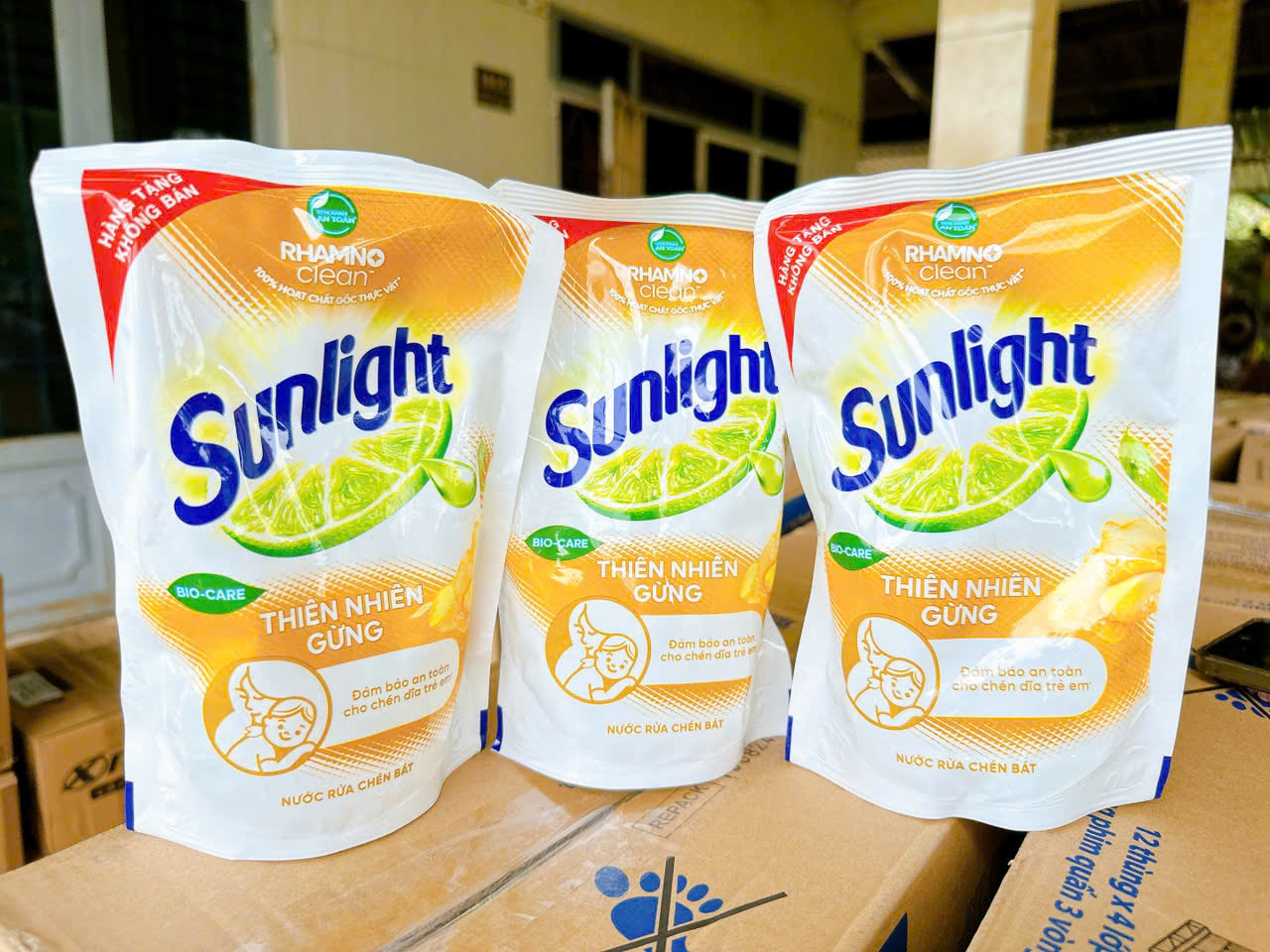5 bịch Nước rửa chén Sunlight 200g/bịch (Hàng tặng) = 1kg