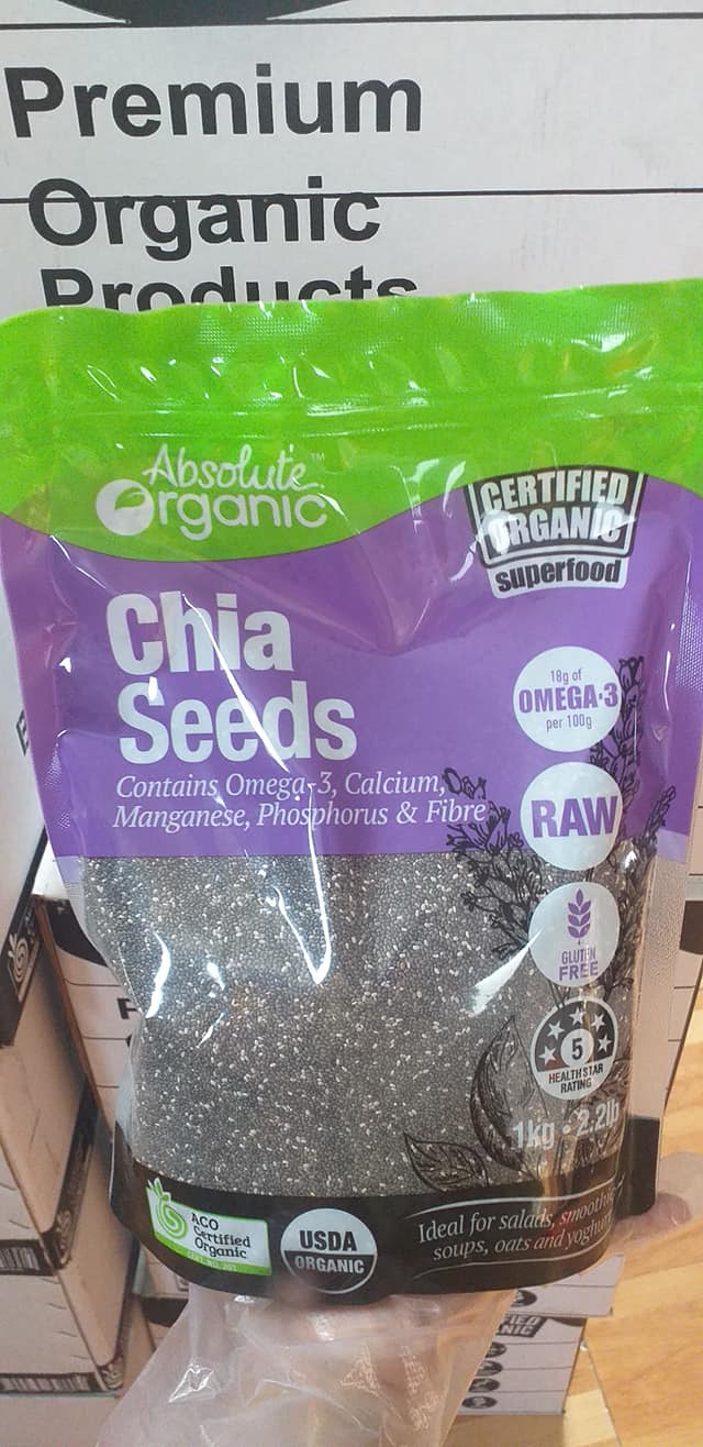 HẠT CHIA TÍM ABSOLUTE ORGANIC CỦA ÚC TÚI 1KG