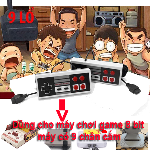 Bộ 2 Tay Cầm Chơi Game Điện Tử 4 Nút 9 Lỗ cho máy game 8 bit
