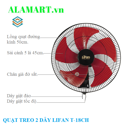 QUẠT TREO TƯỜNG LIFAN T-18CH