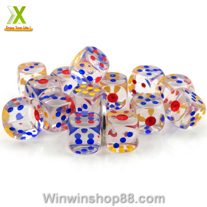[HCM]Combo 5 viên Xí ngầu trong suốt 14mm