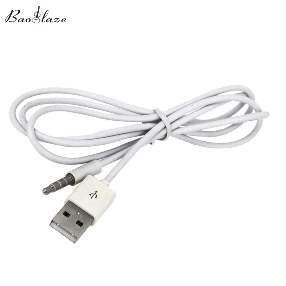 Baoblaze 3.5mm AUX Audio Plug Jack To USB 2.0 Male Converter Cable Phone Data Cable