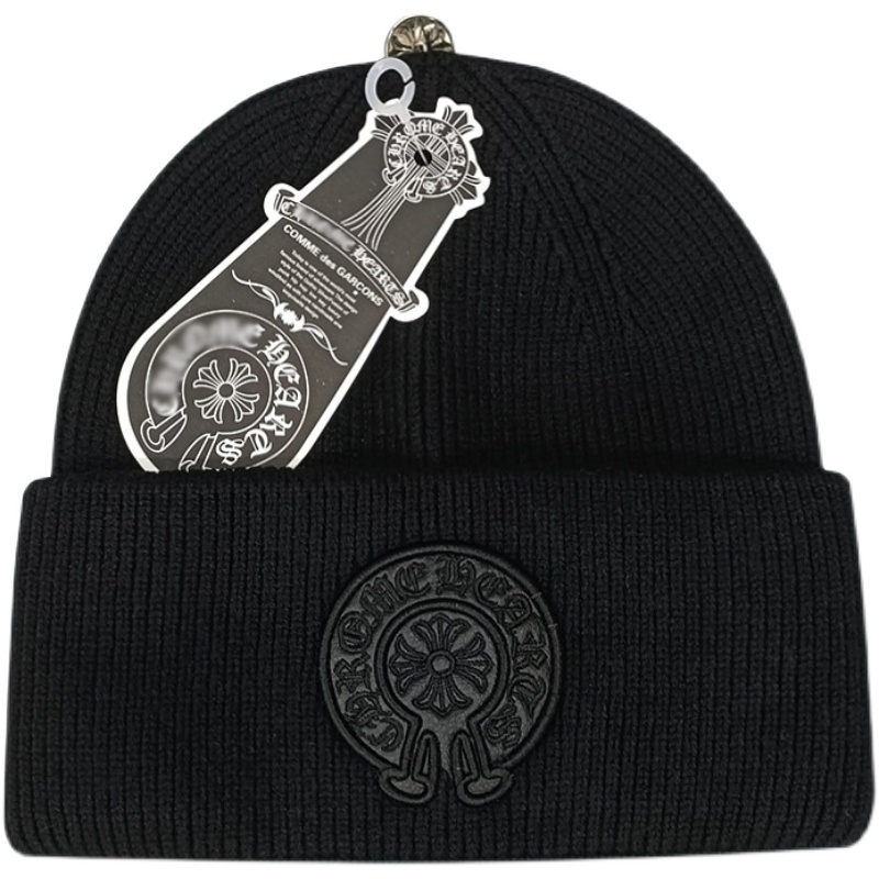 New Wool Beanie Winter Chrome Heart Knitted Hat Men