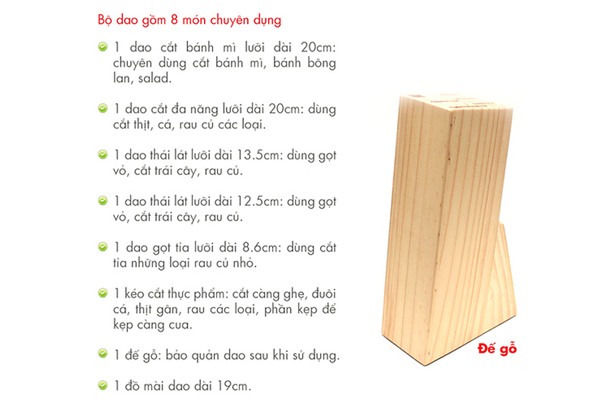 Bộ dao làm bếp 8 món cao cấp