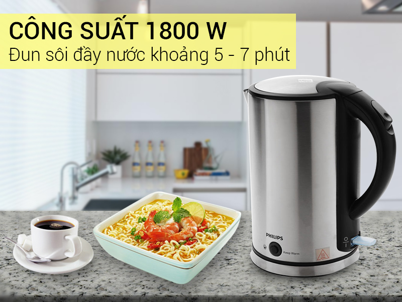 Bình đun siêu tốc Philips 1.7 lít HD9316
