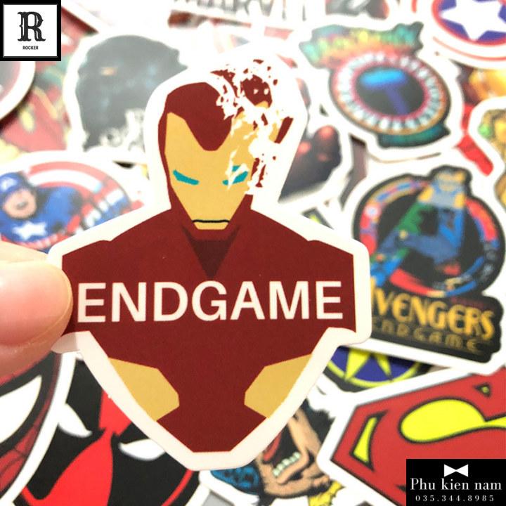 Sticker PVC Chống nước Hình dán trang trí phòng Mũ Laptop Xe Điện Thoại Marvel ST035