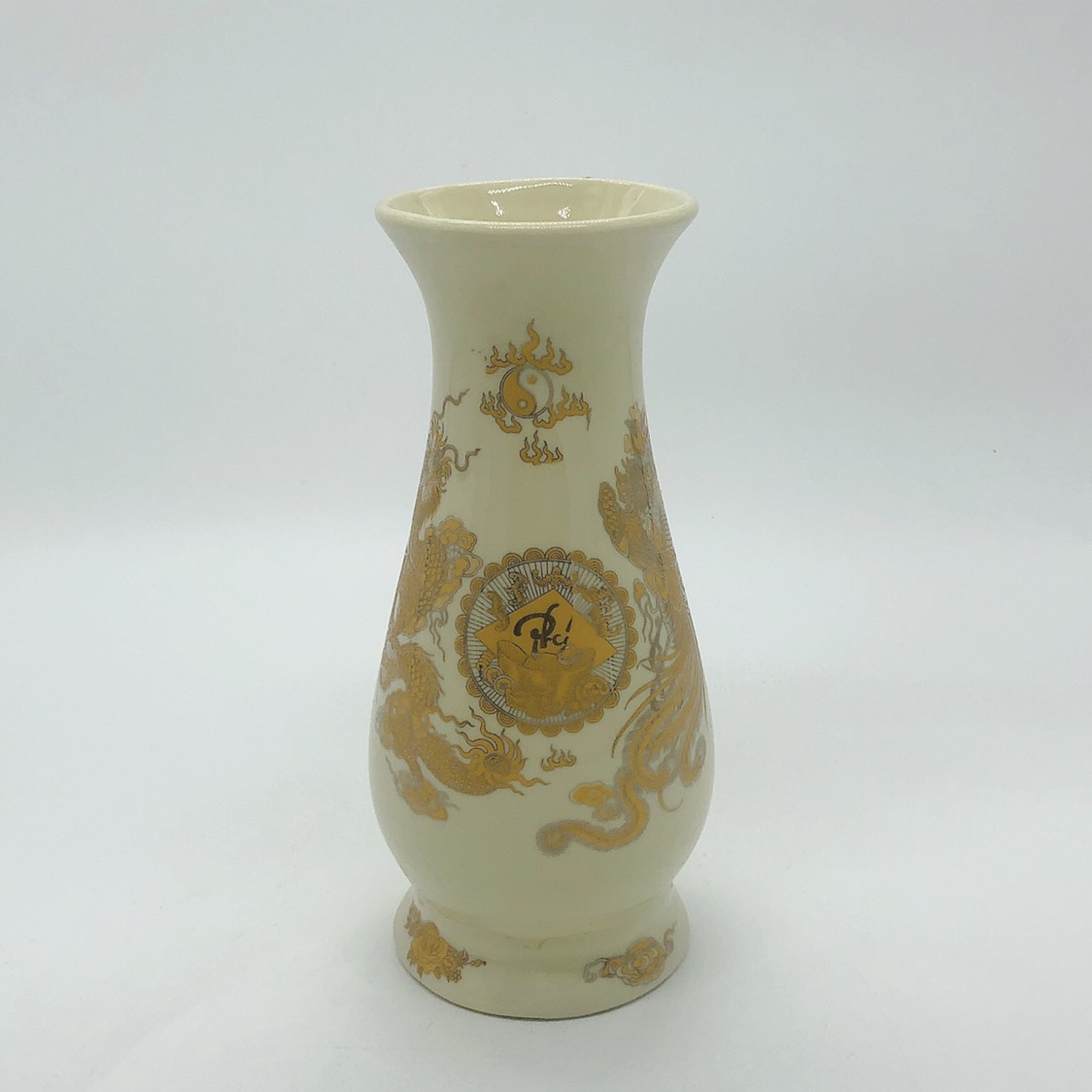 Golden Enamel Altar Flower Vase - Bat Trang Porcelain Market