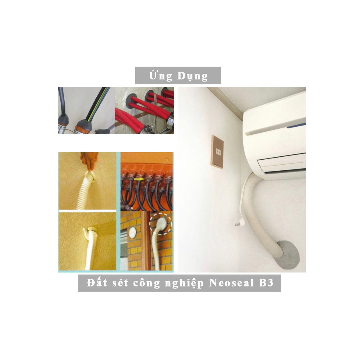Đất sét Nitto Neoseal B3 - Đất sét công nghiệp B-3 Nhật Bản - (đất sét B3 bịt trám lỗ hở tủ điện, đường điện, đường lạnh)