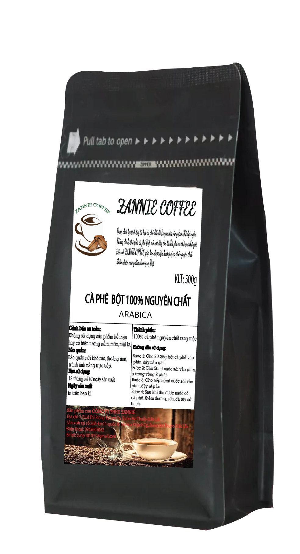 500gram Cà phê Arabica bột 100% nguyên chất
