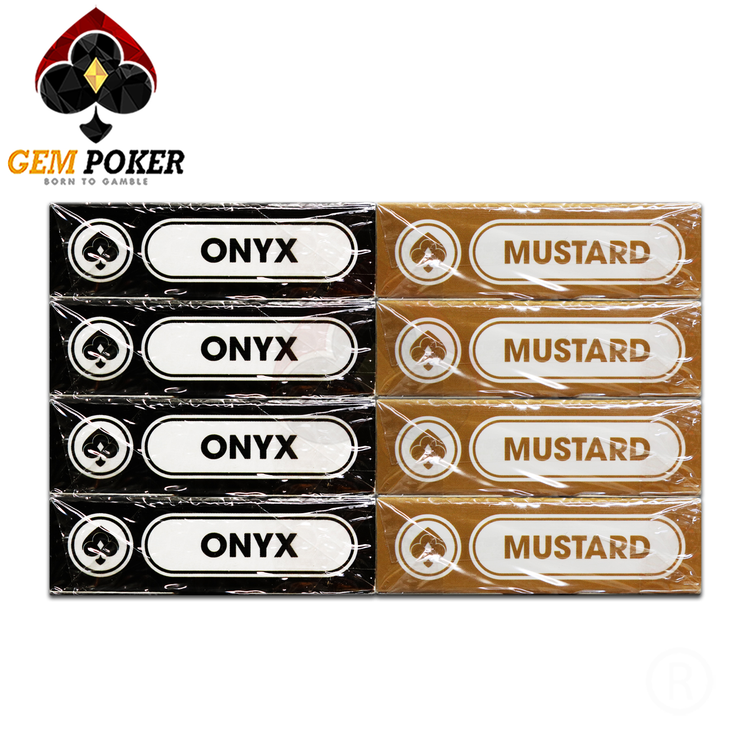 BÀI GEM POKER ONYX & MUSTARD 100% PLASTIC