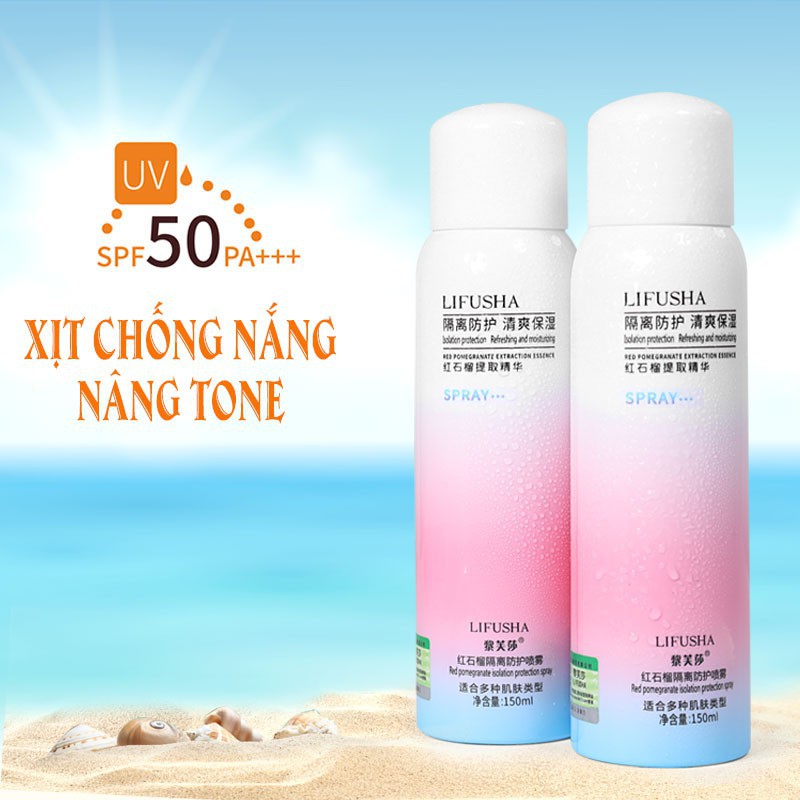 Xịt chống nắng trắng da Maycreate bảo vệ da toàn diện kem chống nắng dạng xịt chính hãng AZONA 150ml XCN01