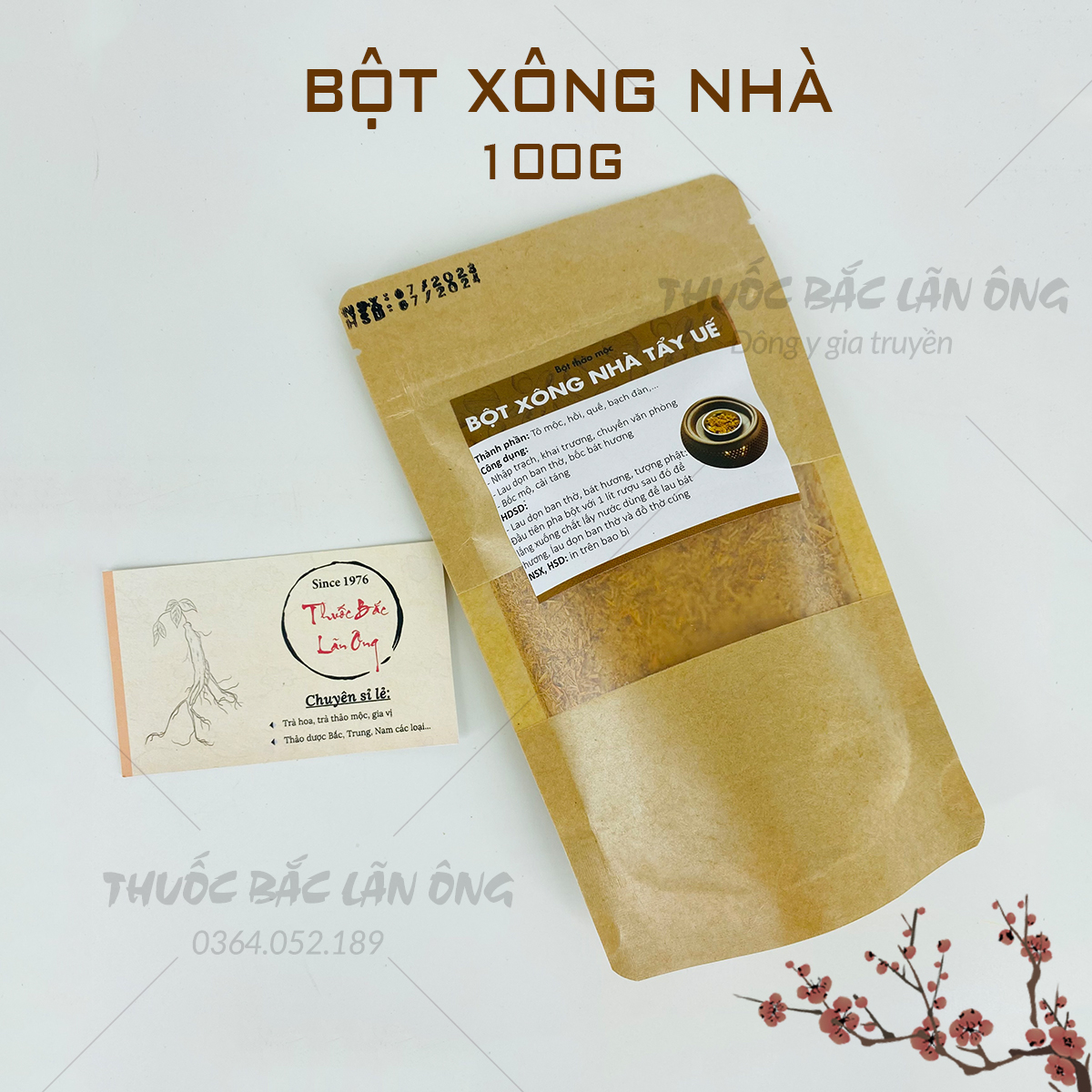 Bột xông nhà tẩy uế 100g