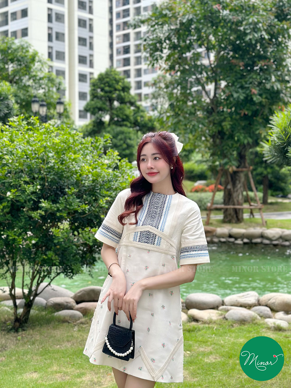 ĐẦM LIỀN FORM BABYDOLL 2 LỚP HOA VĂN  [MINOR JOLINA]