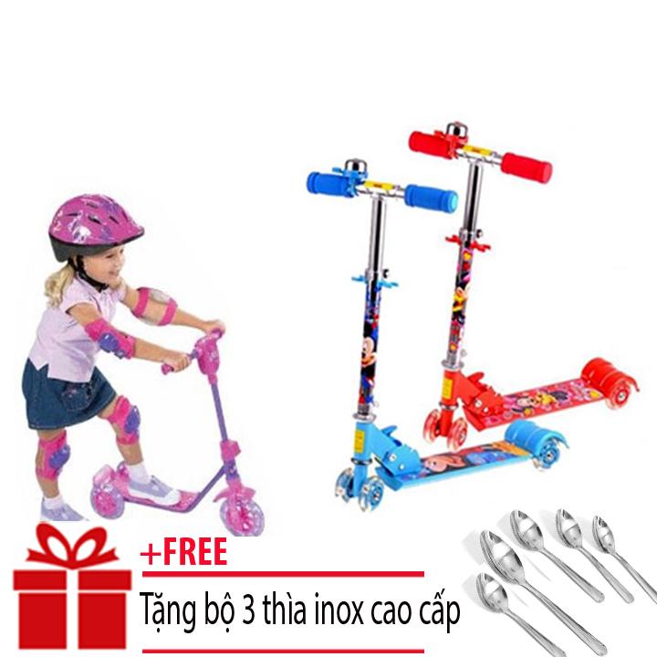 Mua Xe Trượt Trẻ Em,Xe Trượt Scooter 3 Bánh Ngộ Nghĩnh,Đáng Yêu Dành Cho Bé,Giúp Bé Năng Động,Sáng Tạo Và Tăng Cường Khả Năng Vận Động Thể Dục,Thể Thao+ Tặng bộ 5 thìa inox cao cấp