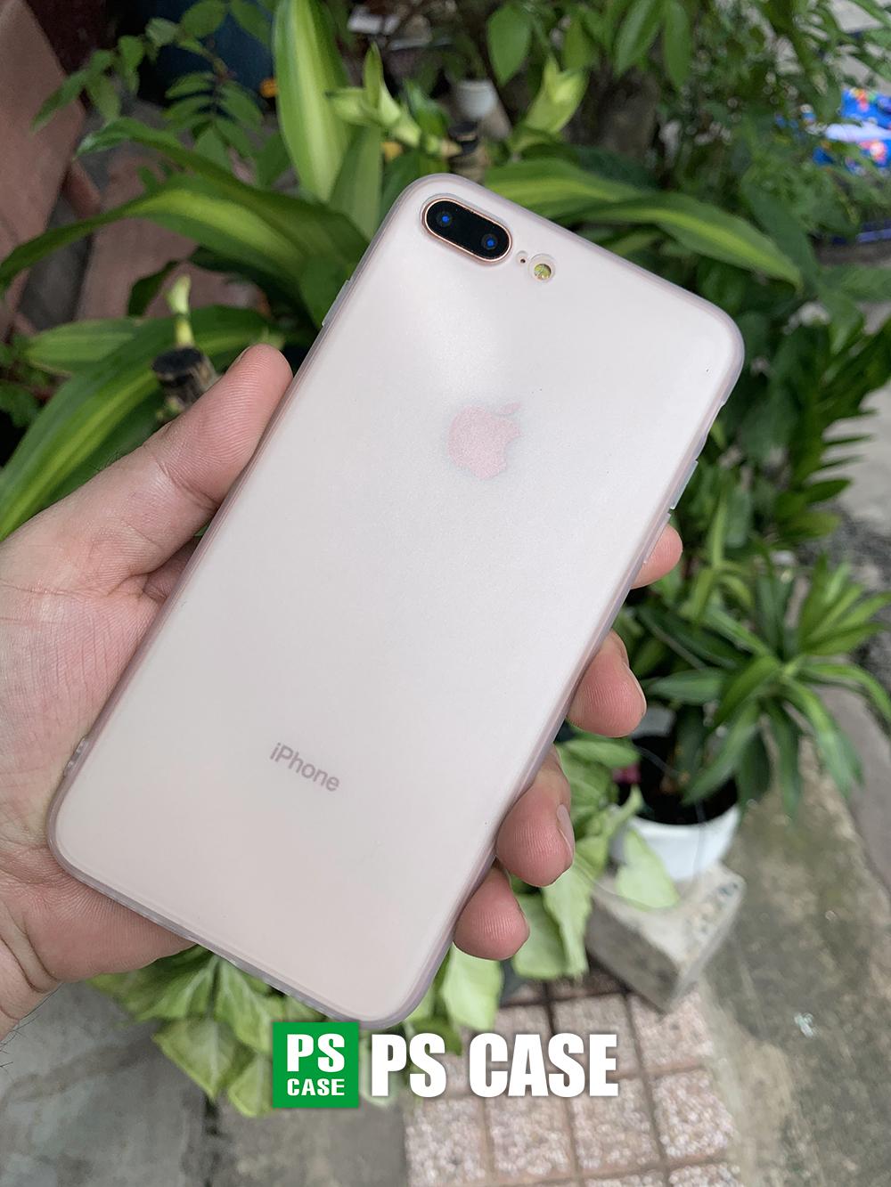 Ốp lưng viền dẻo trong sần nhám iPhone 7 PLUS - iPhone 8 Plus - PS CASE phân phối