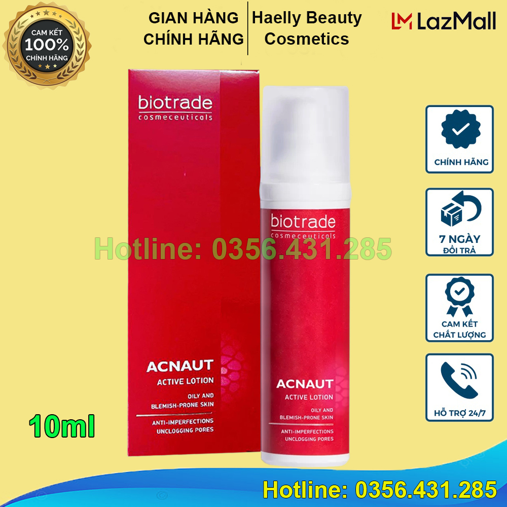 Lotion chấm mụn sưng viêm biotrade acnaut active lotion 10ml - hàng chính hãng