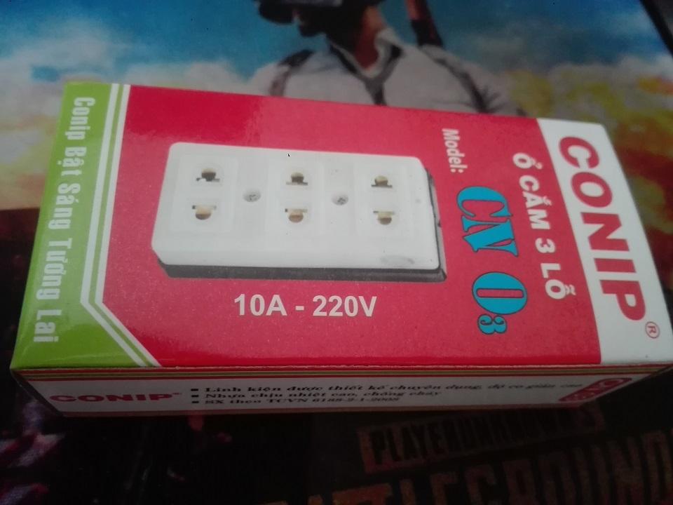 Ổ cắm điện 3 lổ  Conip V2