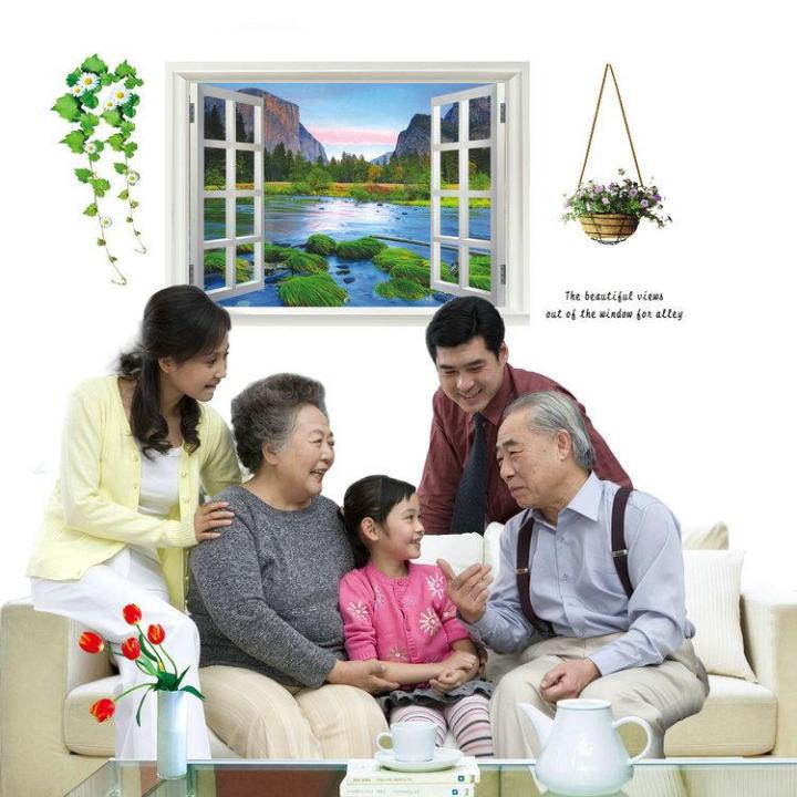 Decal trang dán tường Khung cửa sổ AY893