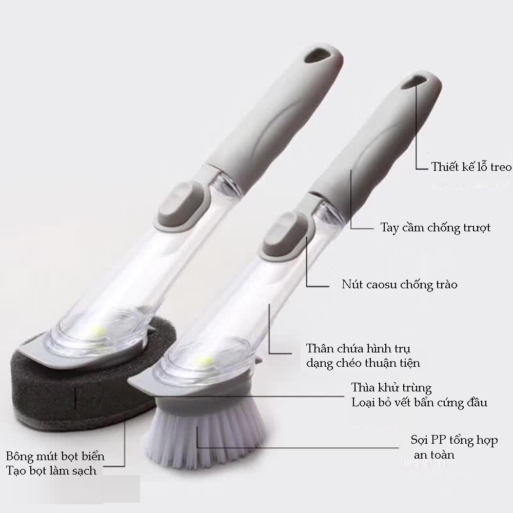 Cây Rửa Chén Đa Năng/ Cọ Rửa Chén Thông Minh/ Cọ Rửa Chén Bát 2 Đầu Tiện Dụng