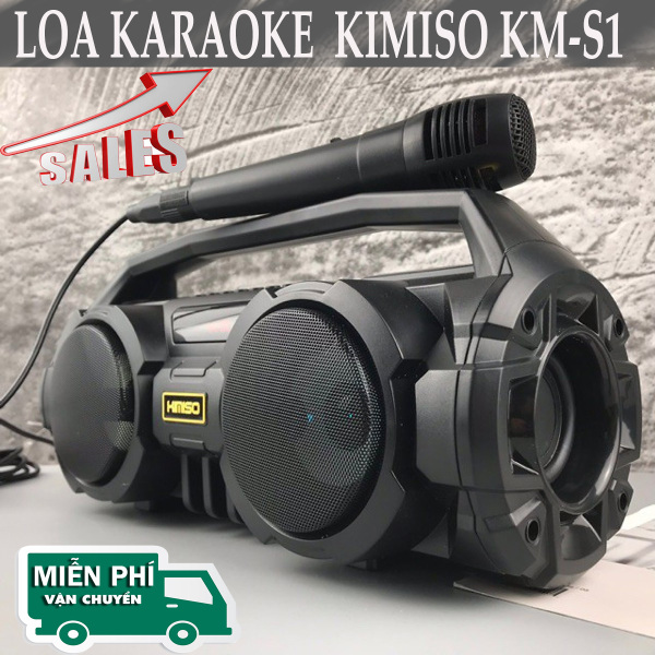 Loa Hát Karaoke Tặng kèm mic Loa Bluetooth Kimiso KM-S1 KM-S2 KM-S3 full hộp Bass Cực Mạnh Mic hát karaoke cực hay Loa bluetooth xách tay Đèn Led Sống Động.