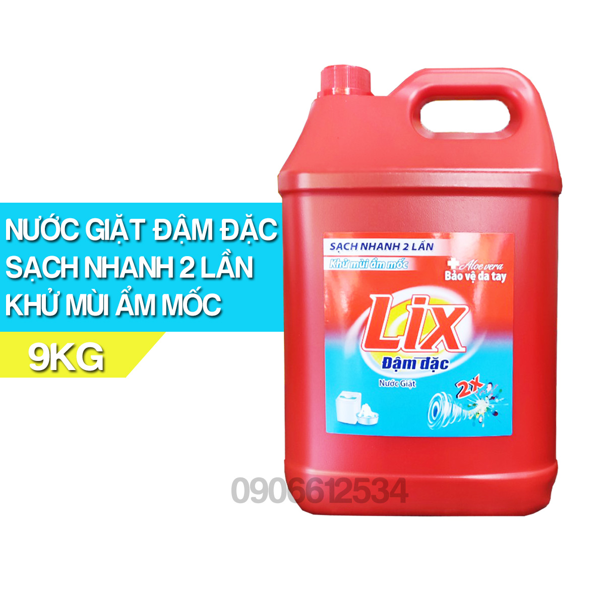 Nước giặt Lix đậm đặc 9kg