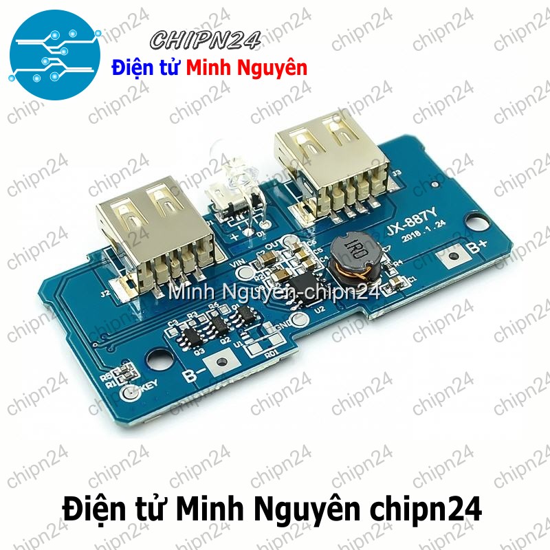 [1 pcs] (D67) Mạch sạc pin dự phòng 18650 5V 2A ra 2 cổng USB SP2 - HH005447