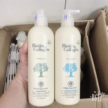 [CHÍNH HÃNG 100%] Dầu gội xả phục hồi và kích thích mọc tóc Biotin Collagen (new) 500mlx2