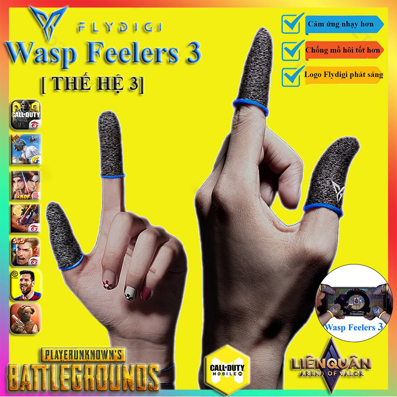 Găng tay gaming Flydigi Wasp Feelers 3 - Bao ngón tay chơi game chống mồ hôi tốt, độ nhạy cao - Hãng phân phối chính thức