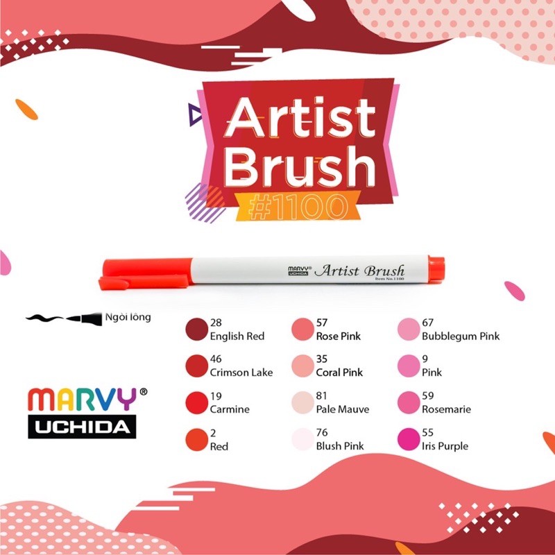 ( P1) Bút marker Brush Marvy Uchida #1100.