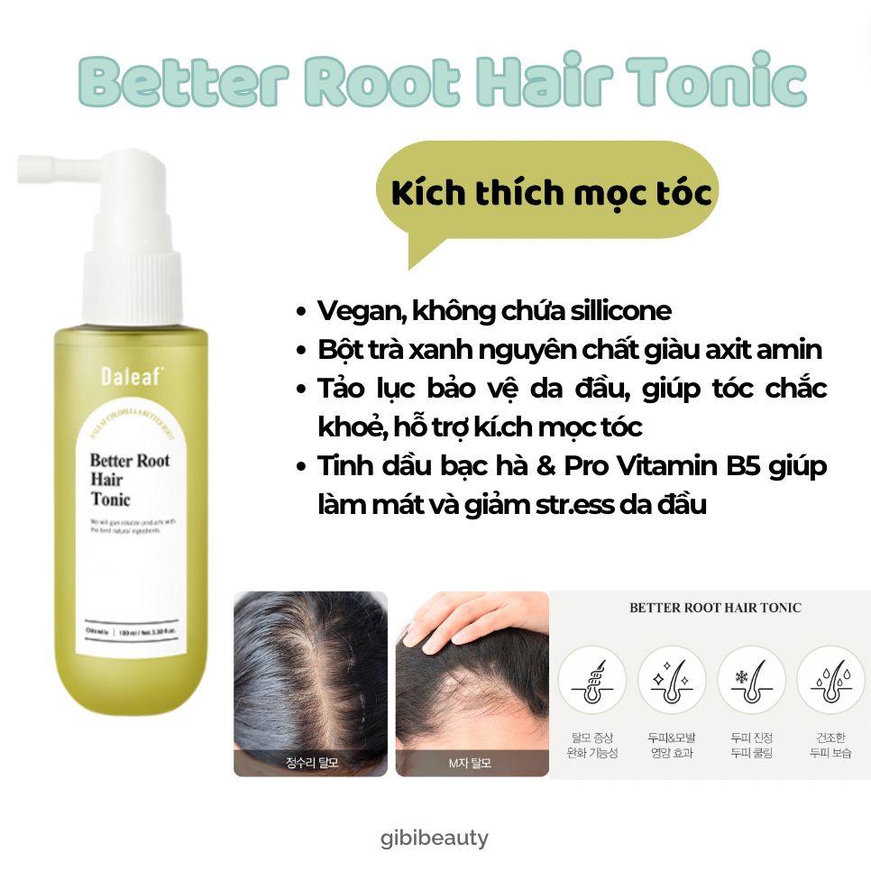 [TẶNG KÈM QUÀ] Dầu gội & Xịt dưỡng giảm rụng tóc DALEAF Better Root Line