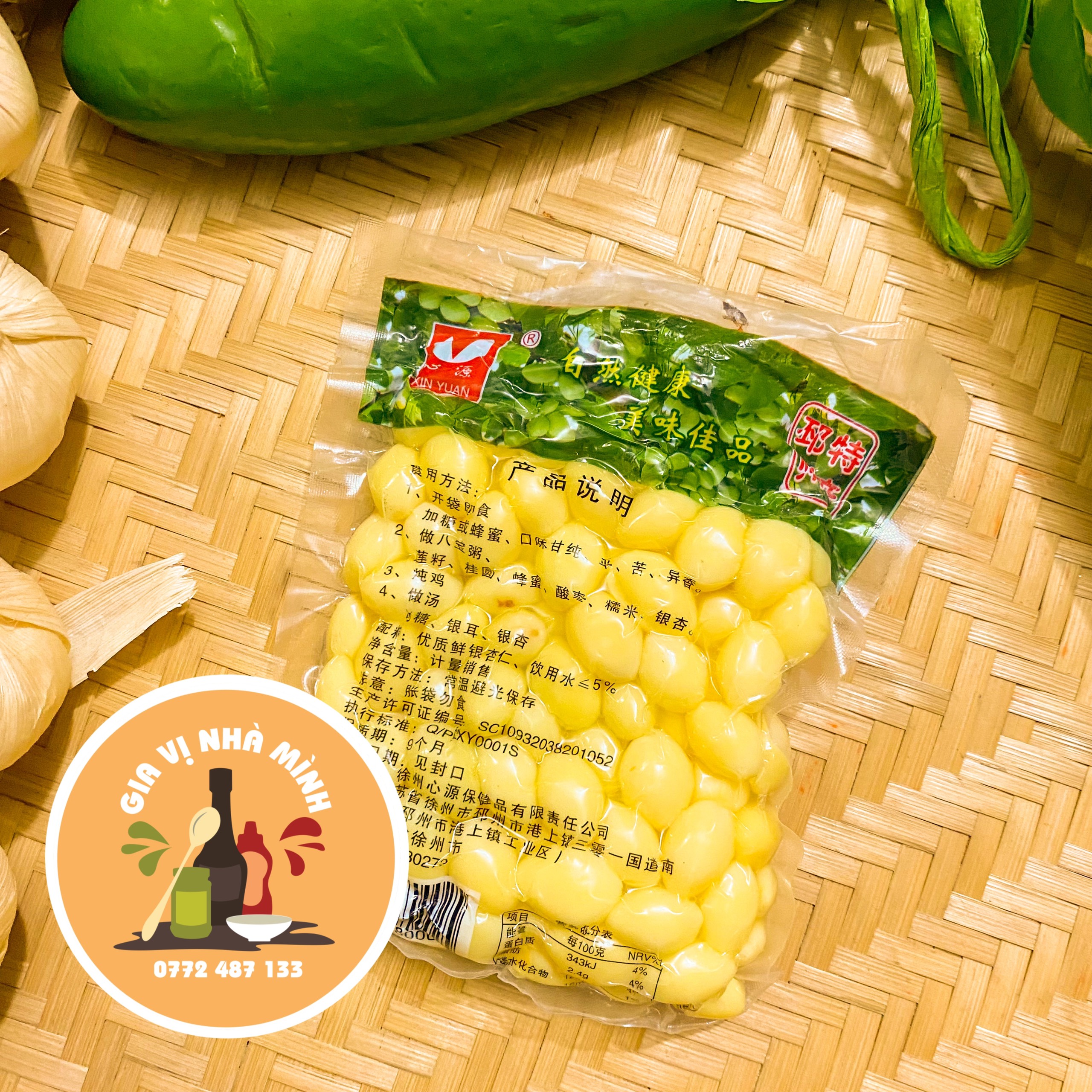 BẠCH QUẢ HÚT CHÂN KHÔNG - GÓI 250GR