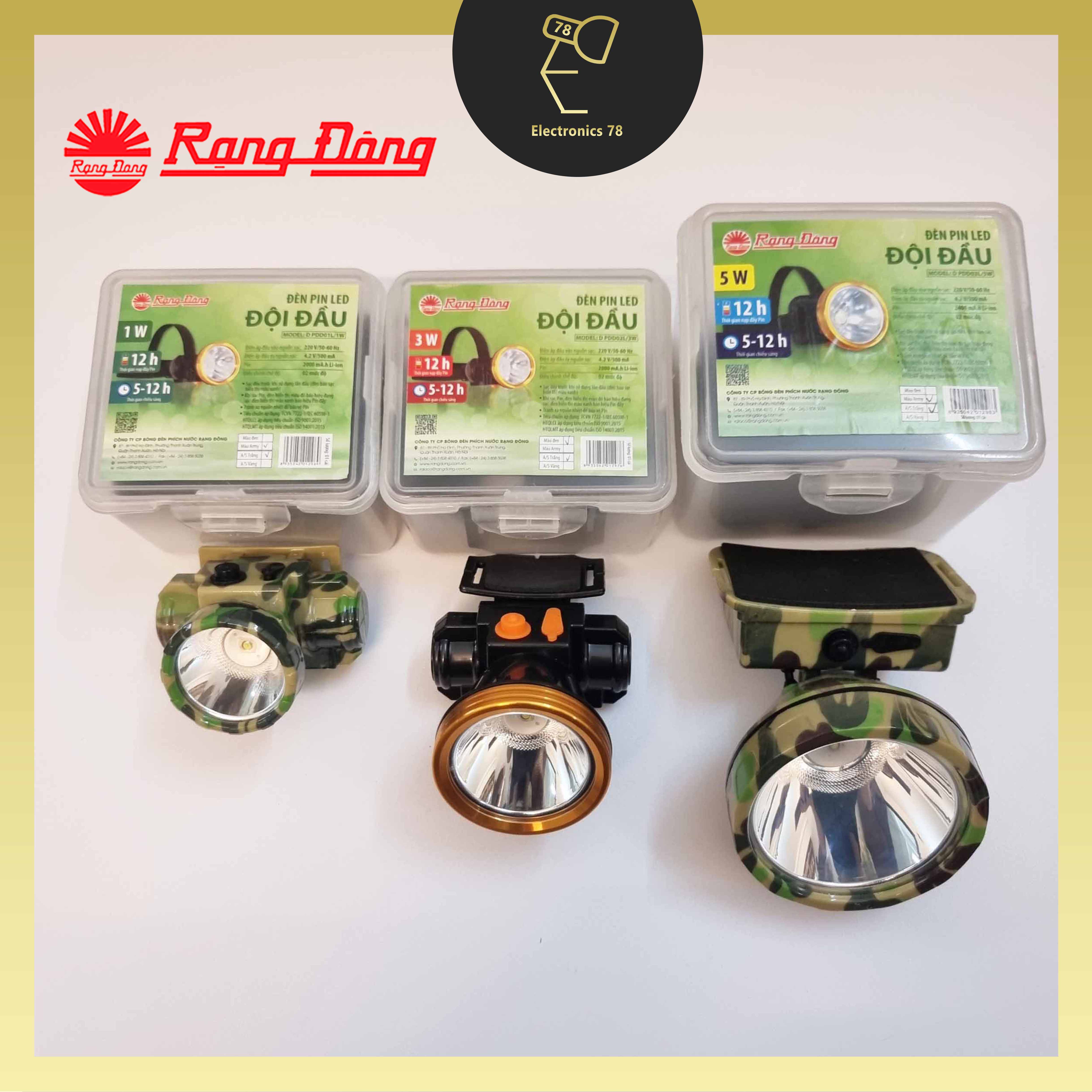 Đèn sạc đội đầu Rạng Đông [1W - 3W - 5W]