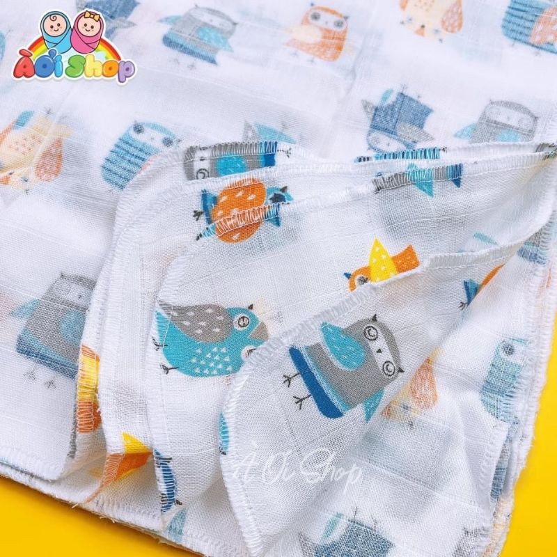 Khăn sữa aden sợi tre túi lưới ( 10 chiếc)