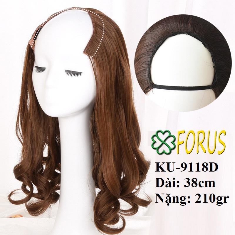 Tóc giả kẹp U 3/4 đầu KU-9118D, màu [nâu đỏ 2/33] cao cấp