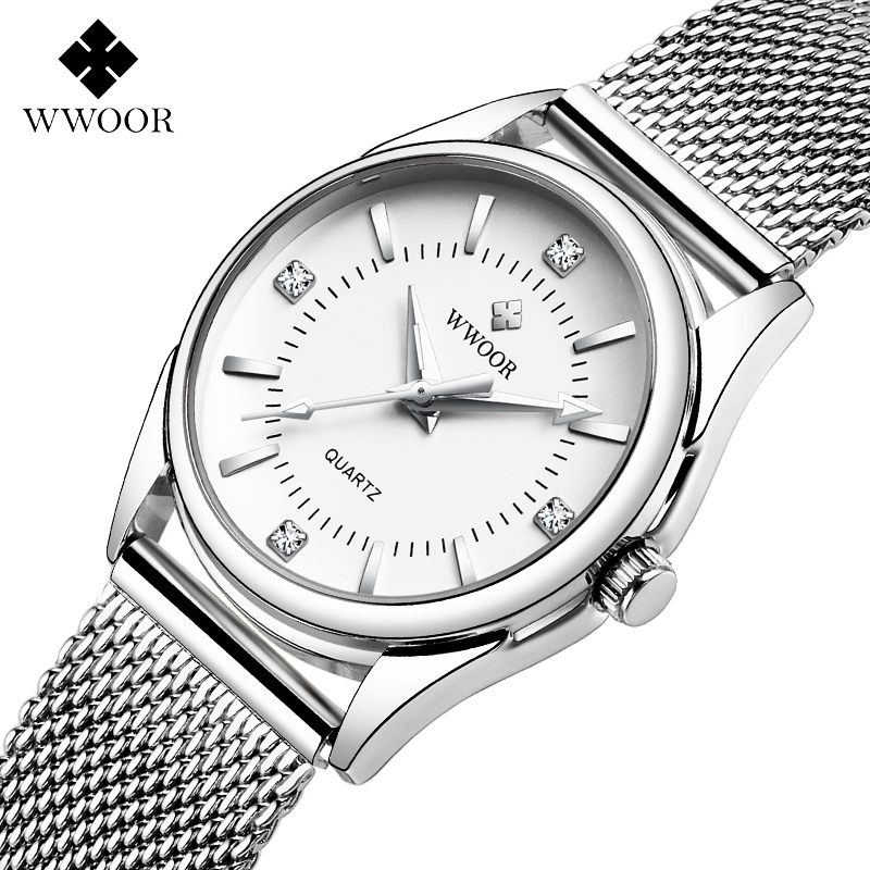 Watch For Women WWOOR Top Luxury Brand Stainless Steel Light Mesh Belt Quartz Original Causal Wristwatch